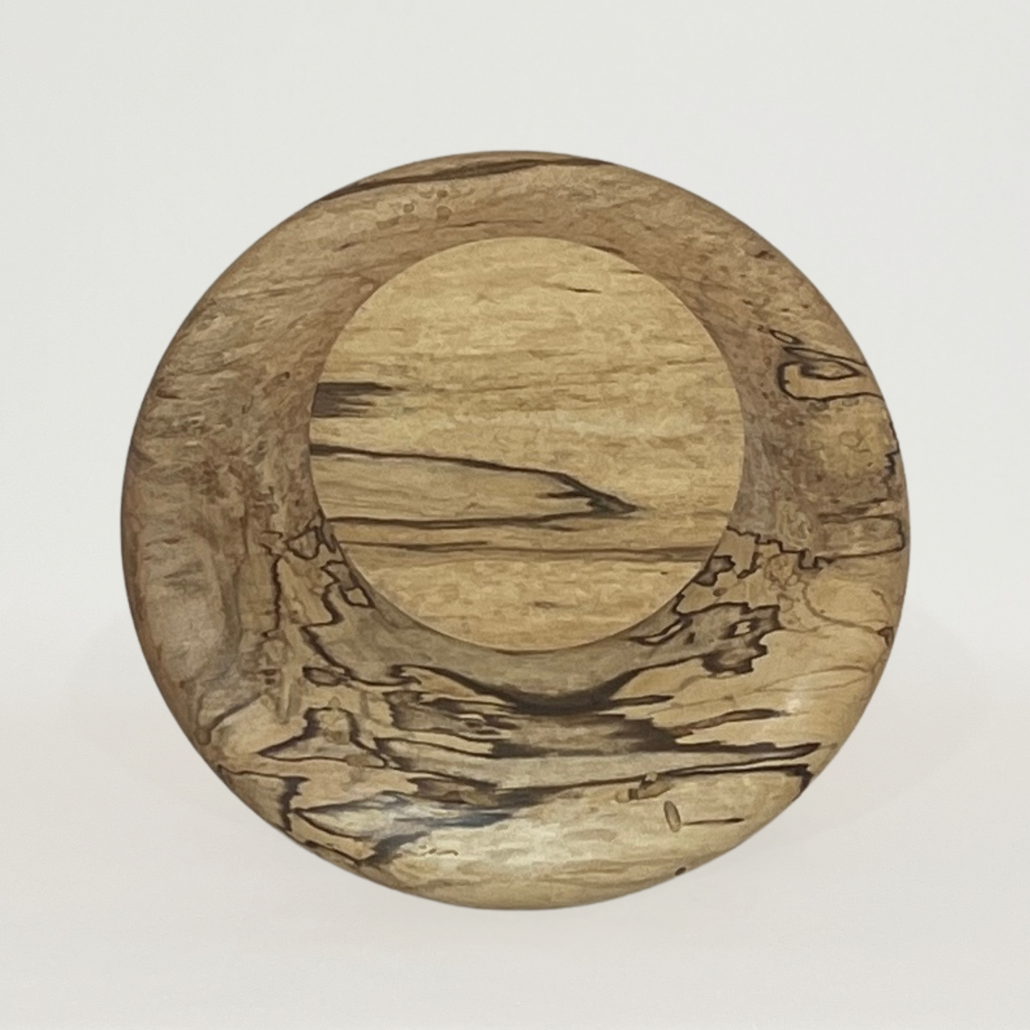 Spalted Maple Solid Wood Turned Bowl with Bubble Rim