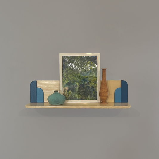 Poppy Solid Wood Wall Shelf - Teal