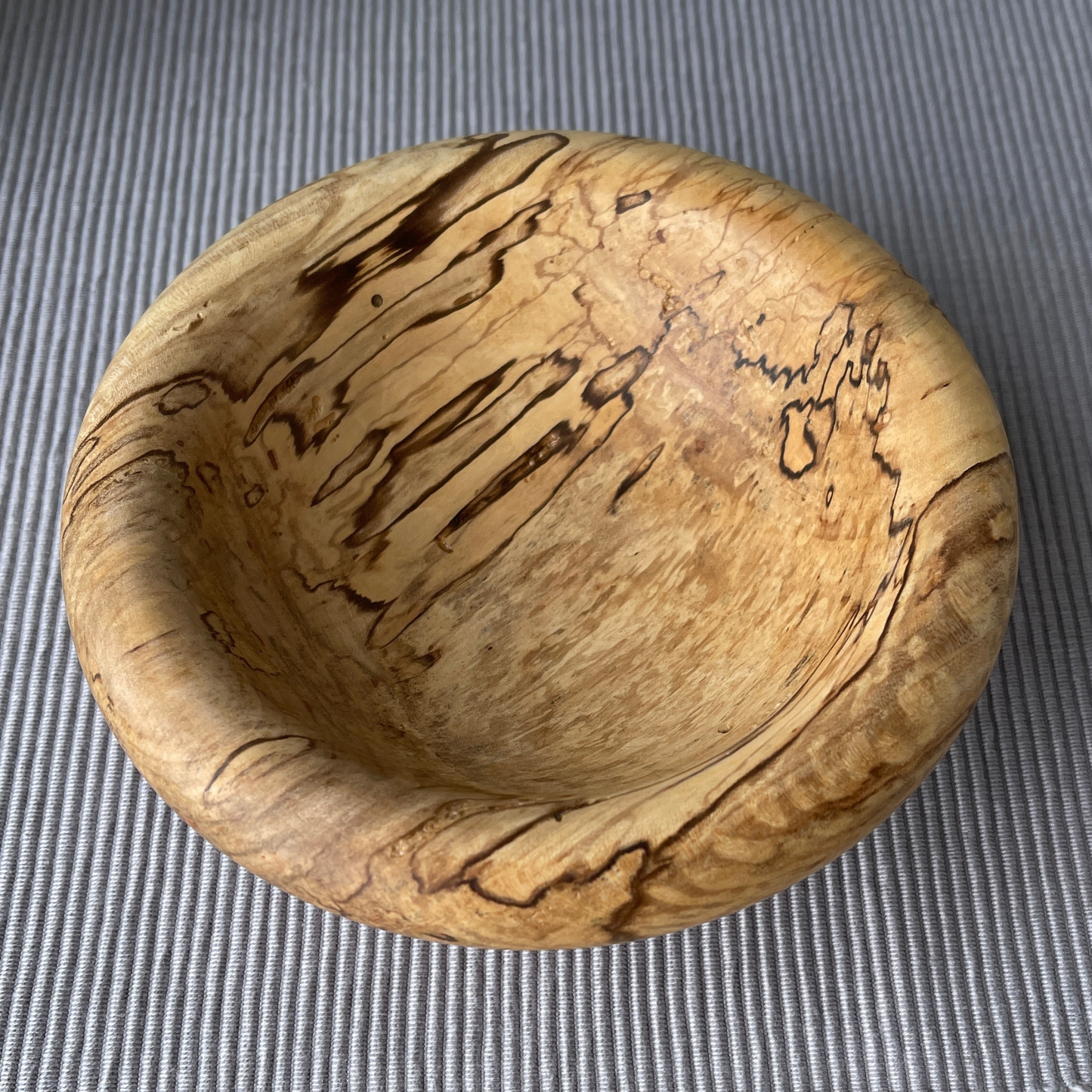 Spalted Maple Solid Wood Turned Bowl with Bubble Rim
