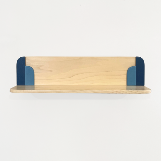 Poppy Solid Wood Wall Shelf - Teal