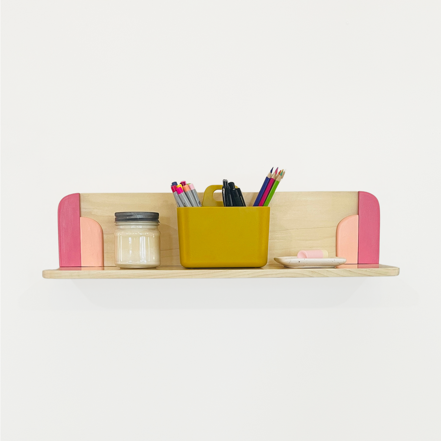 Poppy Solid Wood Wall Shelf - Pink